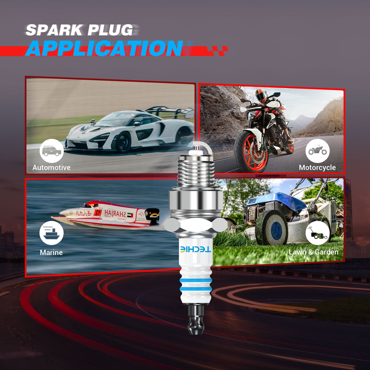 TECHIE K10C Racing Spark Plugs Replacement for NGK 5820 R5671A-10,for AR3931 AR3932 AR3932X Spark plug,for Champion 295 C57CX,693,767 Spark Plugs