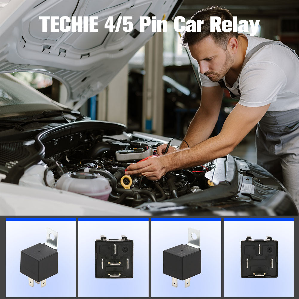 Techie TKRB4241 4pin 12V automotive Relay with fixing plate, suitable for cars, motorcycles, trucks