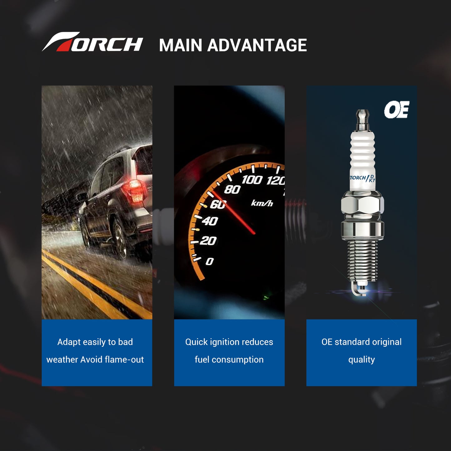 TORCH LD7RTA Copper Spark Plug Replace for NGK 6799-LZKAR7A for Polaris SPORTSMAN 2012-2014
