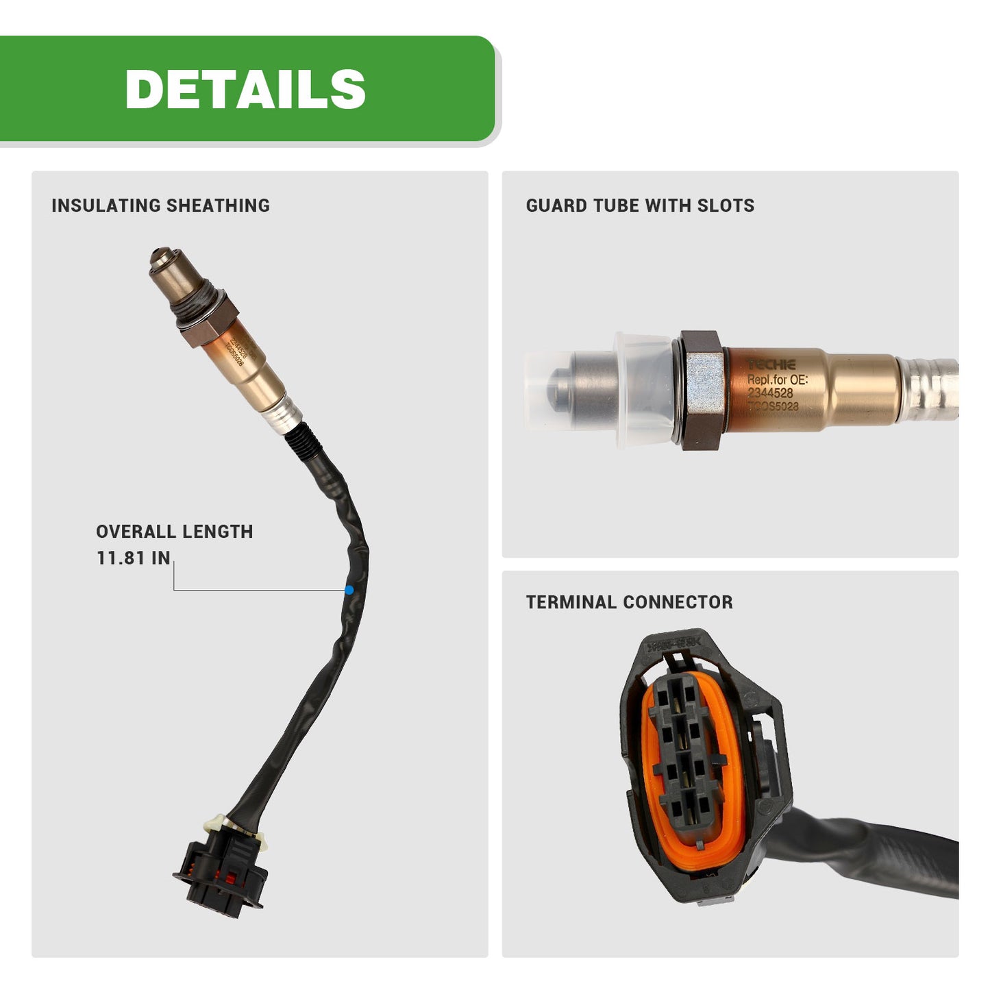 Techie 234-4528 Oxygen O2 Sensor Downstream for Cruze L4 1.4L 1.8L 2011-2016,Sonic LS L4 1.4L 1.8L 2012-2020,Sonic LT 1.4L 1.8L 2012-2020,1pcs