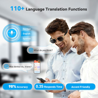 Techie AI Smart Glasses,Bluetooth Glasses for Men and Women,Polarized Sunglasses with AI Translation,Bluetooth Speaker,Wireless Headphone,Athletic/Outdoor UV Protection,Touch Control,Voice Assistant