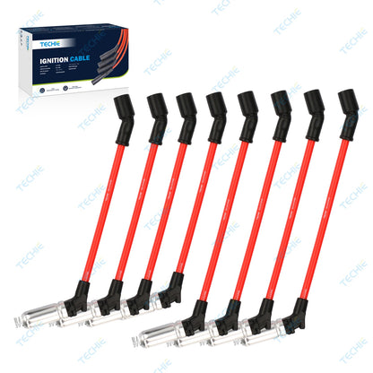 8pcs Techie Spark Plug Wires Set 9748GG 9748HH Compatible with Chevrolet Silverado Suburban Avalanche,GMC Sierra Yukon Escalade 4.8 5.3 6.0 6.2 V8 Engine Replace for 748UU 48322r