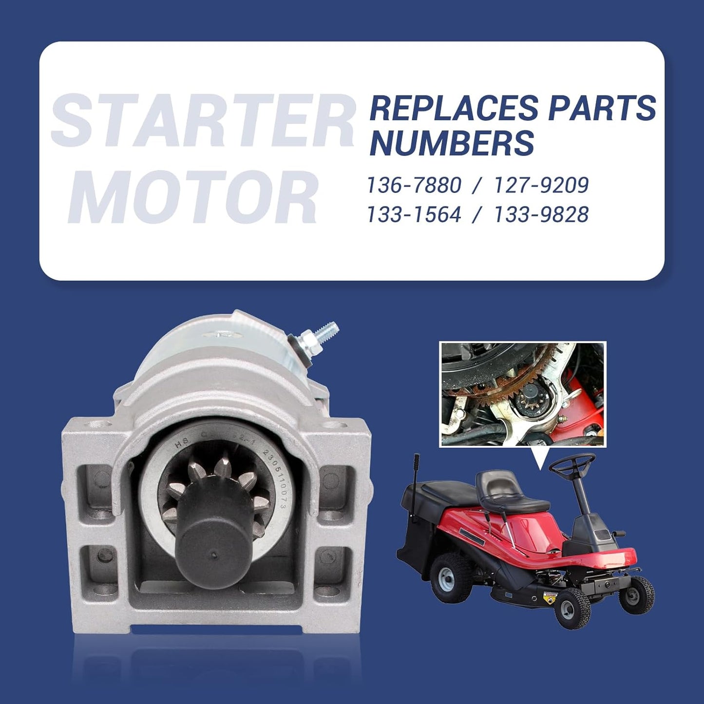 Techie Starter Motor Parts OEM Toro Starter (136-7880) Fits Titan & Timecutters with 22.5 & 24.5HP Toro Engine, 270360146-0002