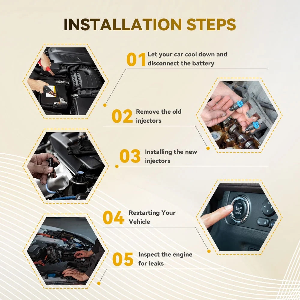 Techie 4PCS Fuel Injector 23250-0H010 Compatible with Toyota Camry 2002-2003,for Toyota Highlander Rav4 2001-2004,for Toyota Solara 2002-2003 2.0L 2.4L L4 Replacement for 23209-28020