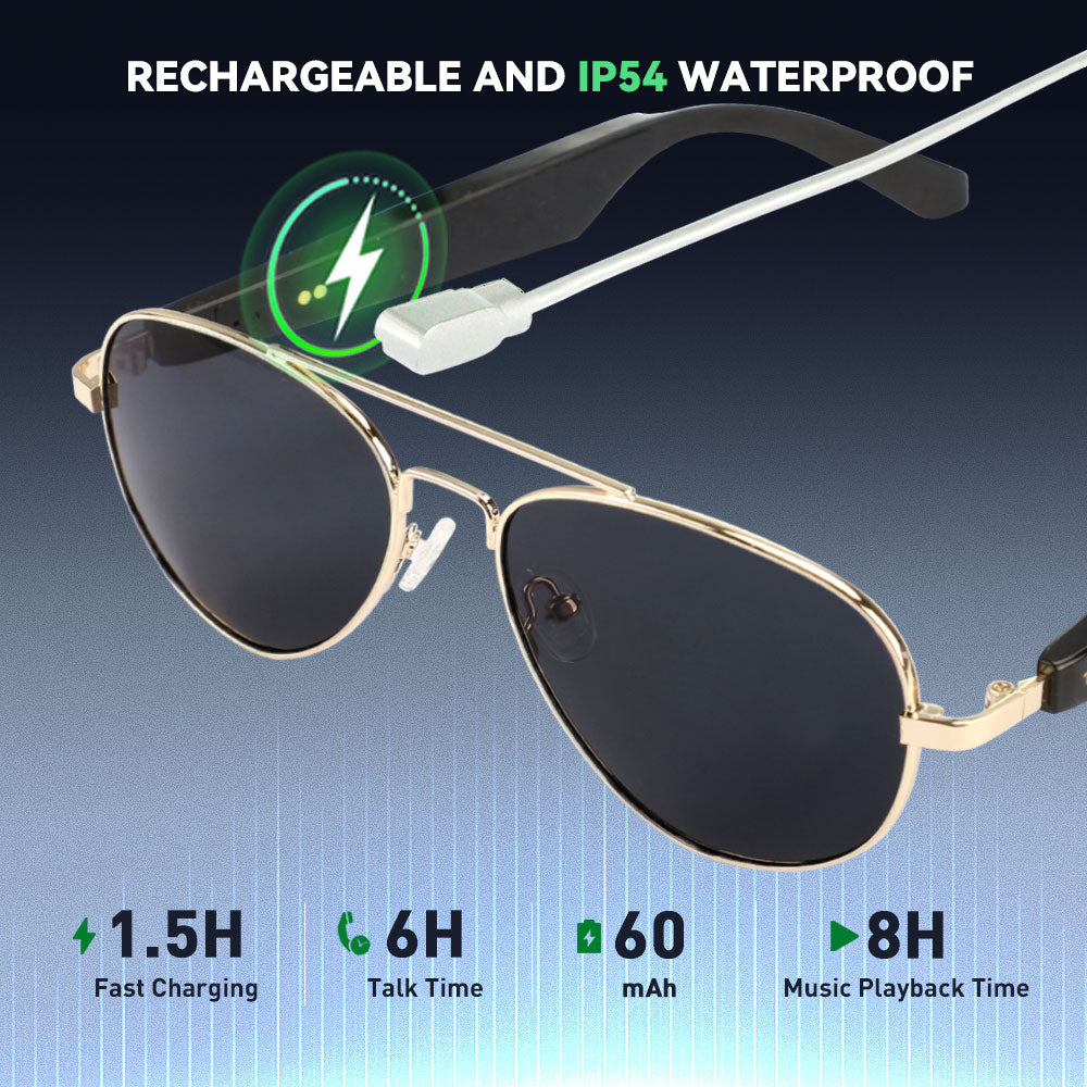 Techie AI Smart Glasses,Bluetooth Glasses for Men and Women,Polarized Sunglasses with AI Translation,Bluetooth Speaker,Wireless Headphone,Athletic/Outdoor UV Protection,Touch Control,Voice Assistant