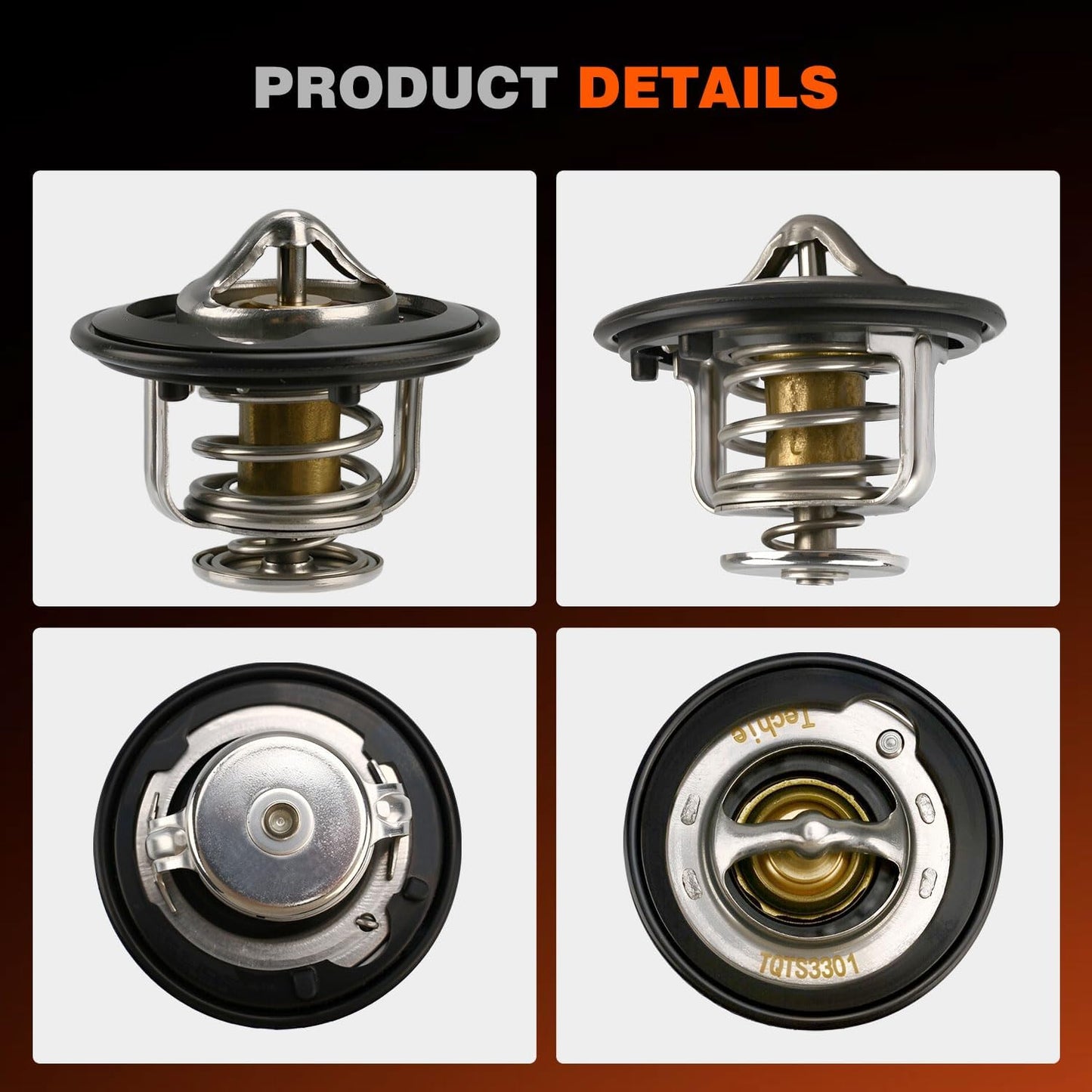 Techie Engine Thermostat 19301-PAA-306 Compatible with 1990-2017 Honda Civic/Accord/CR-V/Odyssey/Prelude/CRZ/HR-V for Acura CL/Integra/Legend/EL Replacement for 19301-PLC-315,19301-RNA-315