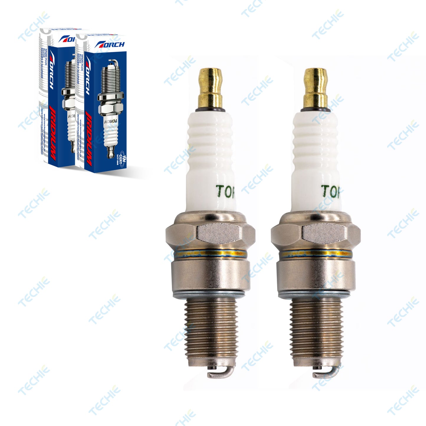 TORCH F8C Spark Plug Replacement for NGK (2411) B8ES, Honda 98079-58840, Yamaha Yfz450 2007/Blaster 2000, Suzuki 550 GT 1975, Champion N3C, Denso IW24, OEM