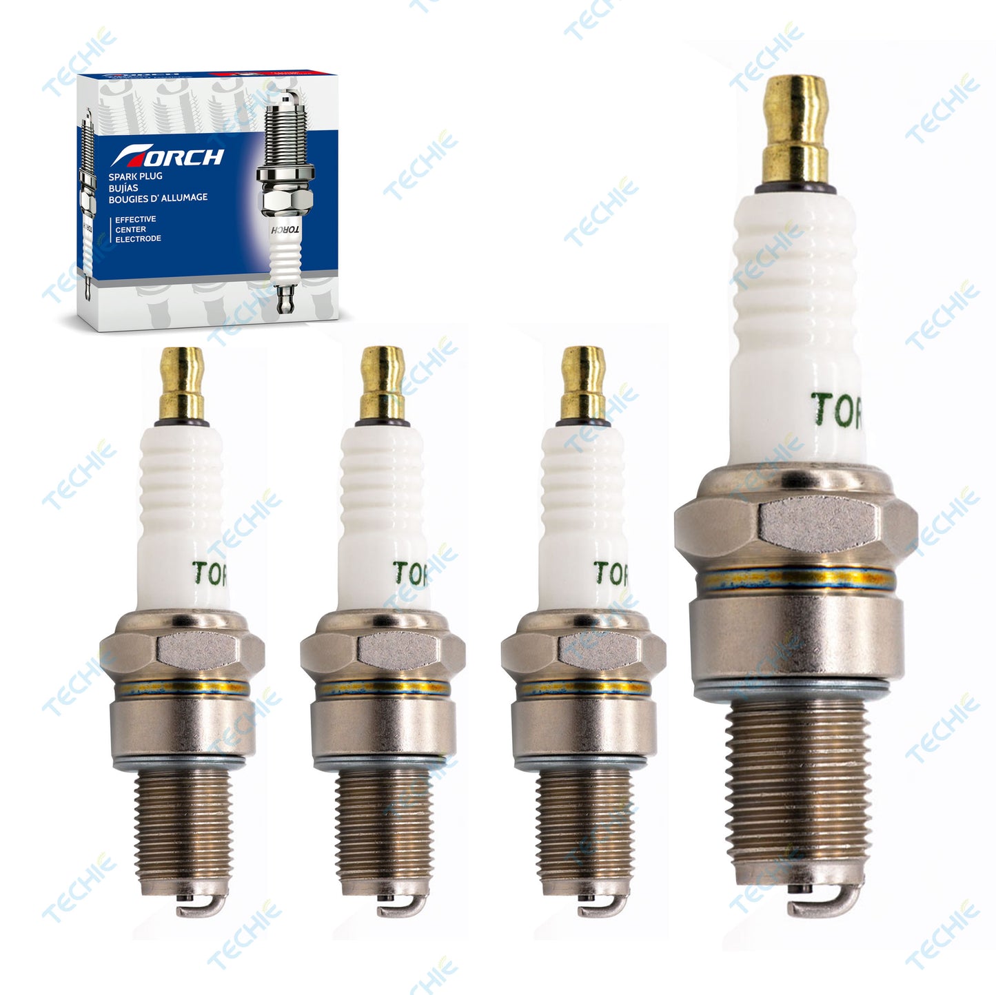 TORCH F8C Spark Plug Replacement for NGK (2411) B8ES, Honda 98079-58840, Yamaha Yfz450 2007/Blaster 2000, Suzuki 550 GT 1975, Champion N3C, Denso IW24, OEM