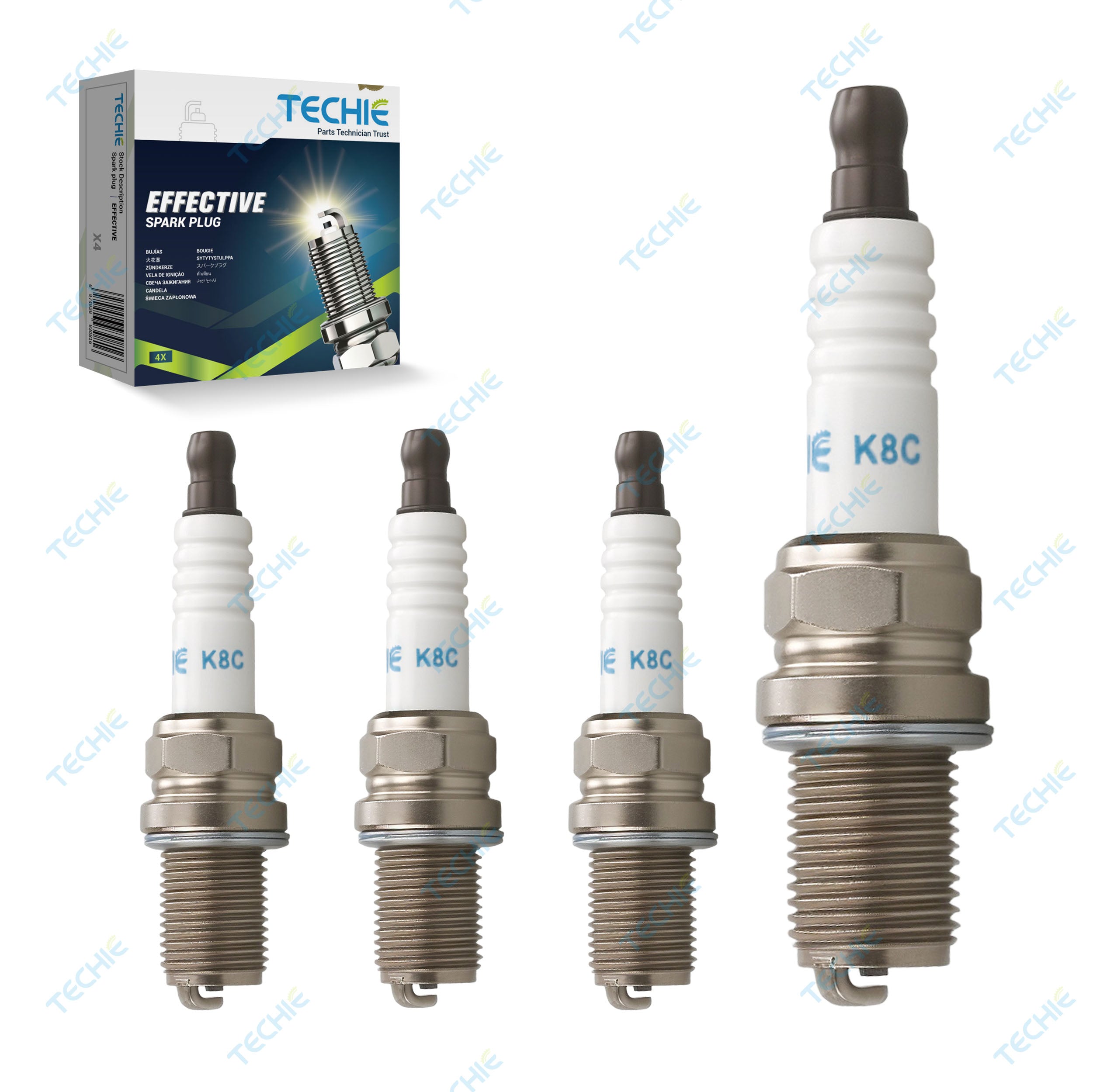 TECHIE K8C Racing Spark Plugs Replacement for NGK 4554 R5671A-8