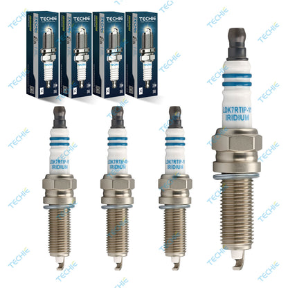 4pcs TECHIE T-LDK7RTIP-11 Iridium Platinum Spark Plug Replace for NGK 9723 SILZKR7B11,for HYUNDAI Elantra Tucson Azera SANTA FE/Kia Sorento Forte Sedona Rondo Soul Cadenza,Honda Civic Insigth,ACURA ILX