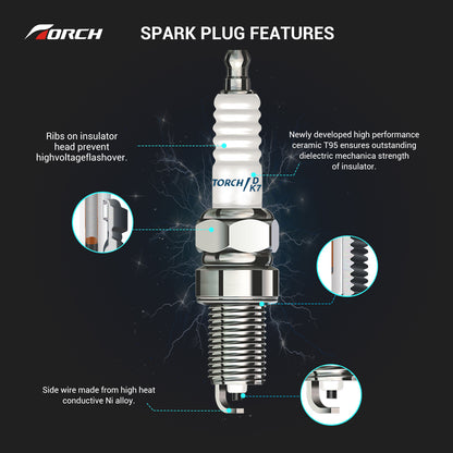 TORCH K7RTC Nickel Spark Plug Replace For NGK BKR6ES