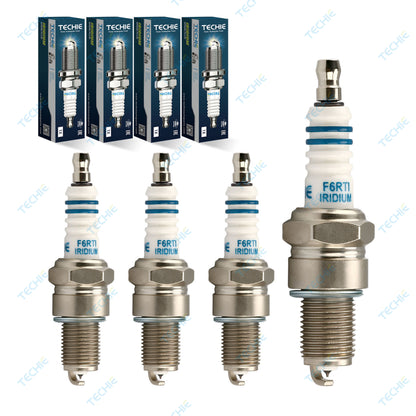 4pcs TECHIE T-F6RTI Iridium Spark Plug Replace for NGK 3484/BPR6EIX BPR6EGP, BOSCH WR7DS, CHAMPION RN10GY RN8WYP, DENSO W20EP-GU W20EP-ZU,OEM