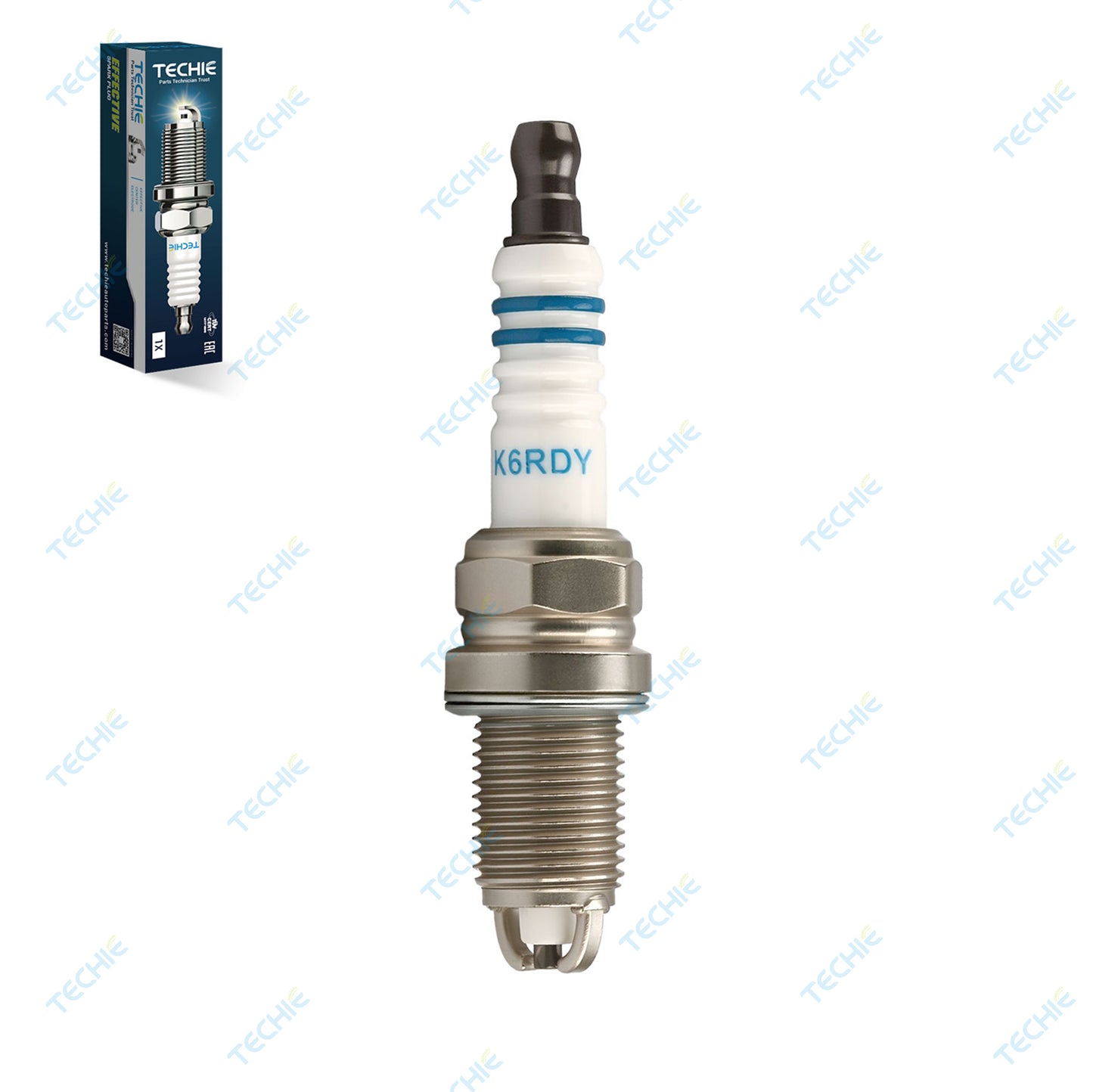 TECHIE T-K6RDY Spark Plug Replace for NGK BKR6EK Spark Plug,for Bosch F04DAR F7LDCR F8LDCR FR6LDC, for CHAMPION OE026 RC8DMC, for DENSO K20PR-SU9 K20TNR-S K20TXR, OEM