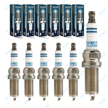 6pcs TECHIE T-KH6RTP2 Spark Plug Replace for NGK LFR6CGP Fit for Toyota 4Runner/Avalon/Camry XL XLE LE SE V6 4.0L 3.5 L 2003-2018,fit for Honda Civic Hybrid,for Dodge Challenger/Charger/Durango V8 6.2L