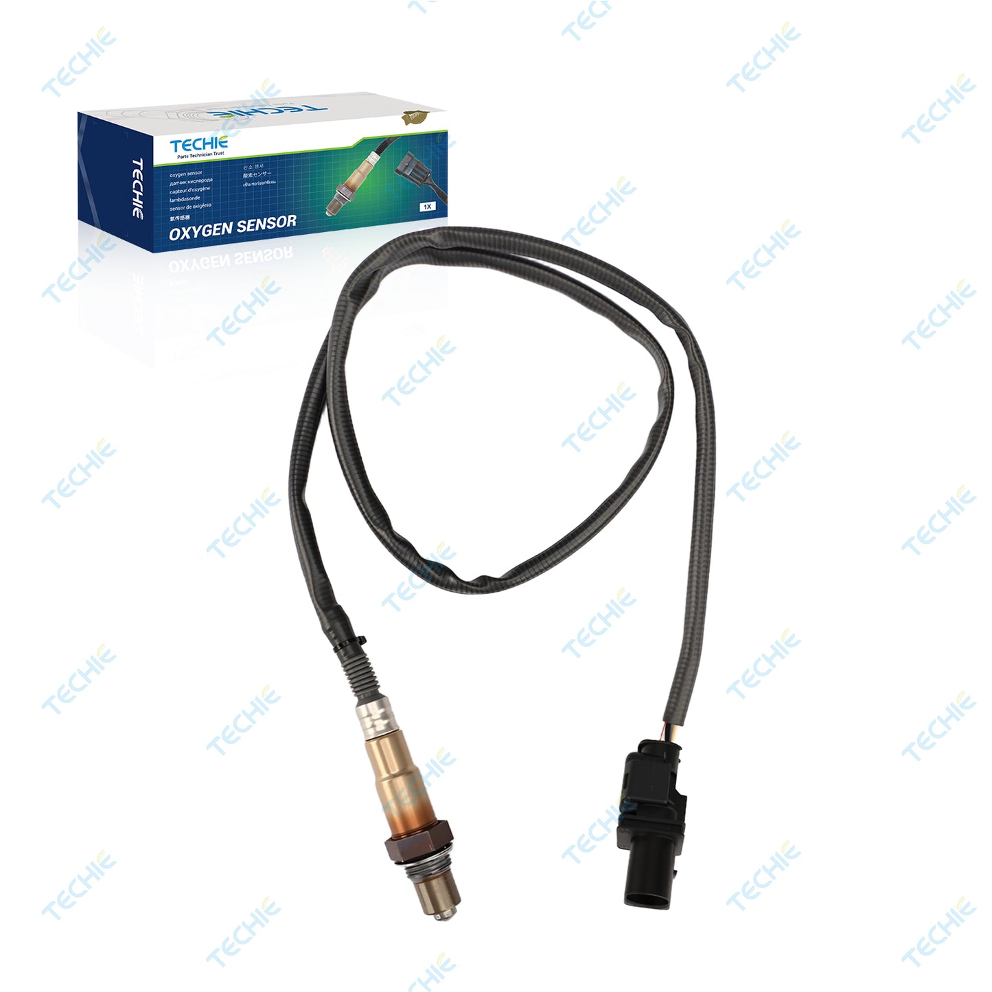TECHIE O2 Oxygen Sensor 0258017025 Compatible with LSU 4.9 5-Wire Lambda WideBand,AEM 30-4110 30-0300 30-0310 X Series AFR Inline Controller UEGO A F Ratio Wideband 02 Gauge 17025