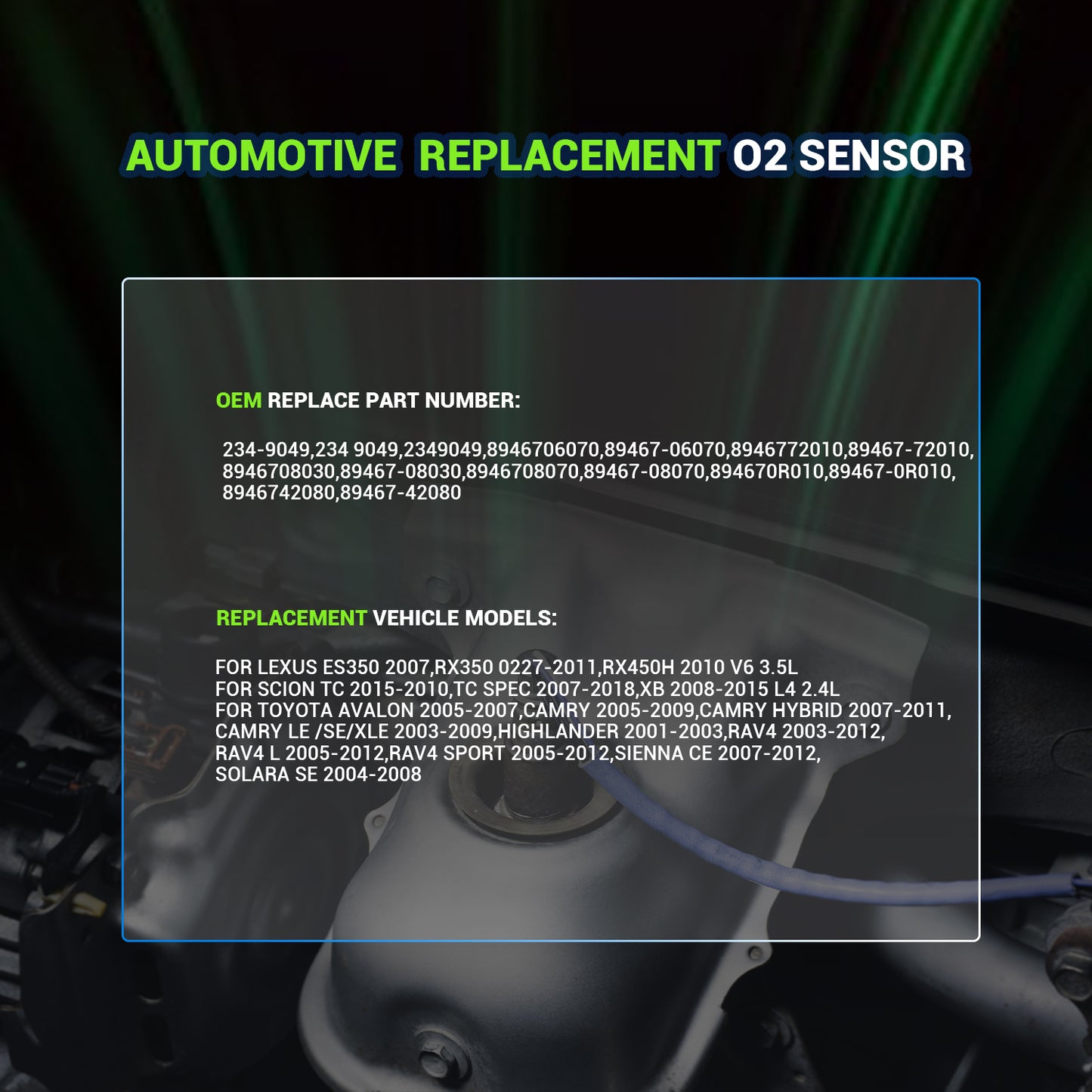 Techie 234-9049 Air Fuel Ratio Sensor,Oxygen O2 Sensor Upstream for Scion XB TC 2008-2015 Toyota Camry 2005-2009 Avalon 2005-2007 RAV4 2006-2012 Sienna 2007-2010,Lexus ES350 RX350 RX450h 2007-2011