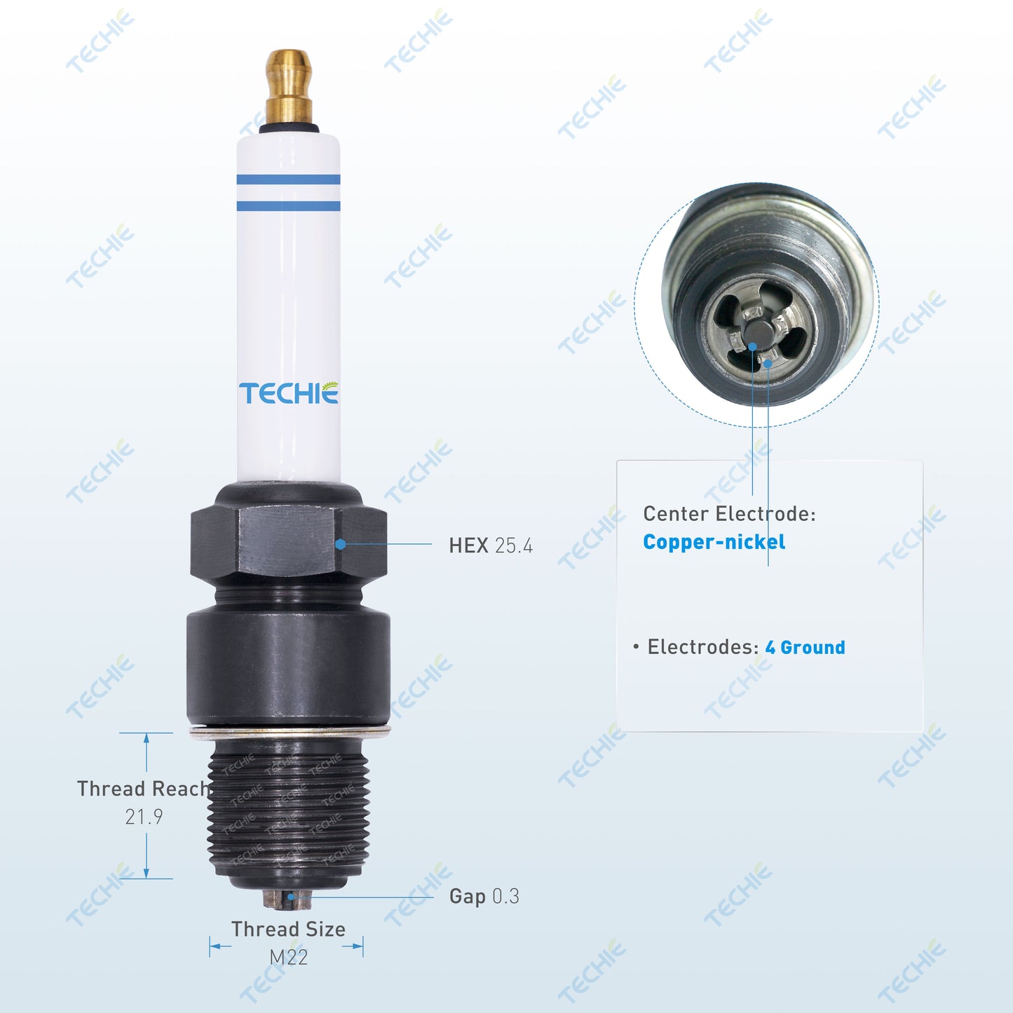 TECHIE TISS9704 Industrial Spark Plug Replaces Champion RW78N / GPG 9178112