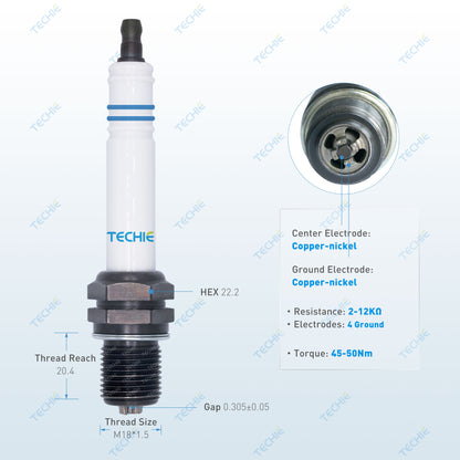 TECHIE TISS9807 Industrial Spark Plug Replaces GPG 1175112 / BERU 18 GZ 20 18GZ20 18-GZ-20