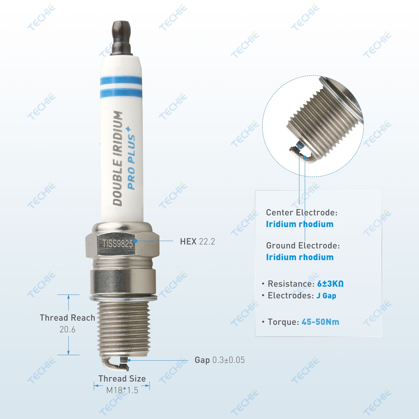 TECHIE lndustrial spark plug TISS9825 replaces Bosch 7305 - MR3DII360 - 0 242 356 512
