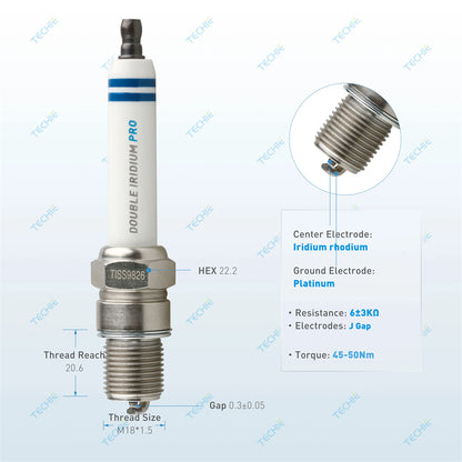 TECHIE Industrial Spark Plug Replaces Champion FB77WPCC,Bosch 7302 / 7305 ,Denso GI3-1 / GI3-5 / Gi 3-5
