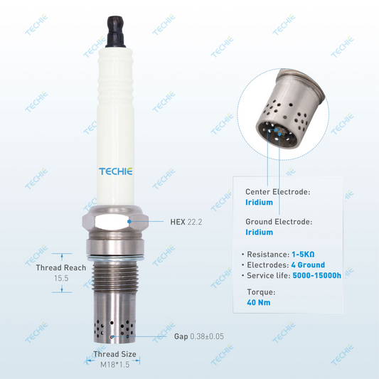 TECHIE TISS98P3 Industrial Spark Plug Replaces  Jenbacher 462203 P3.V3N1, P3.V5N1 of J2,J3,J4 series