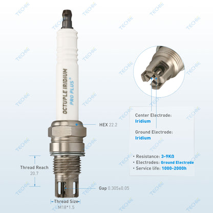 TECHIE TISS98P7 Industrial Spark Plug Replaces  Jenbacher® 1233808 Original P7N1 for 2, 3 and 4 series