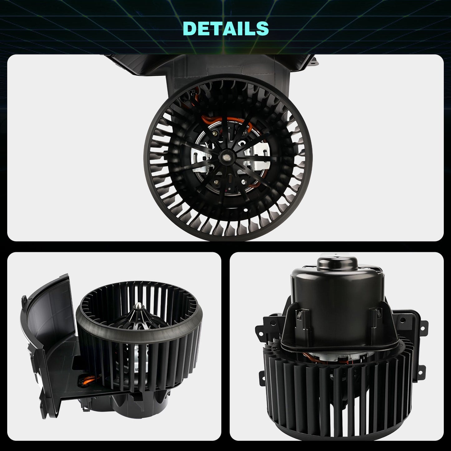 Techie Gebläsemotor für VW T5, Transporter T5, Multivan T5, T5 Plattform 2003-2015, ersetzt 7H1819021B, 7E1819021A, 7E1819021C, 7H1819021D, 7H1819021A