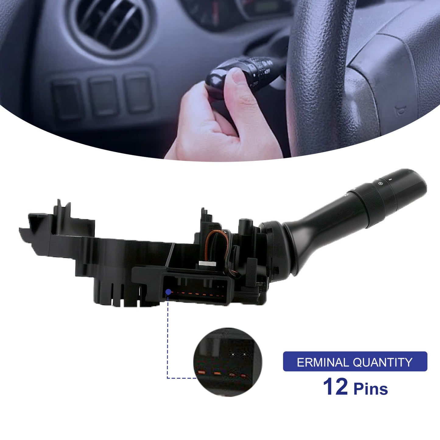 Techie TMTS1300 Turn Signal Switch Universal Multifunction Switch Indicator Light Stalk Steering Column 6253A0  ，41400H010 Compatible with Peoguet 107 Hatchback Toyota Aygo all modelsCitroen C1