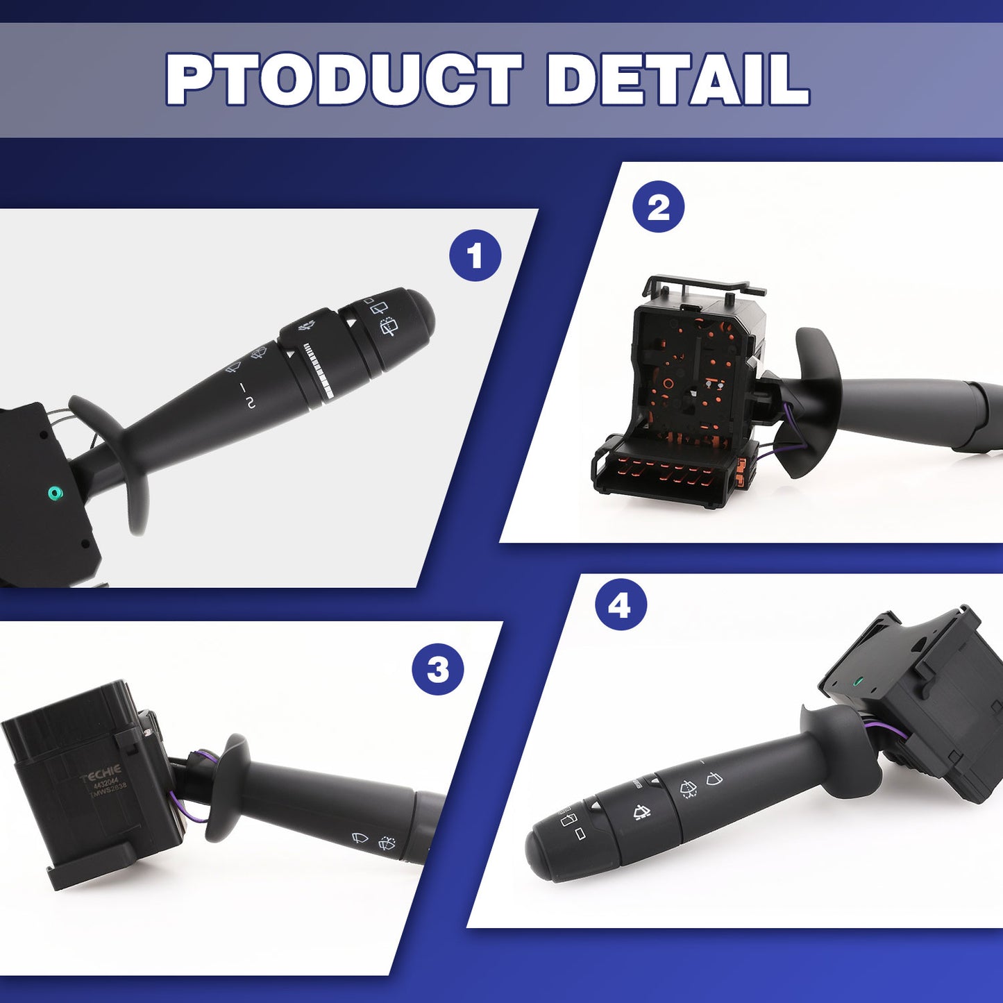 Techie TMWS2638 Turn Signal Switch Universal Multifunction Switch Indicator Light Stalk Steering Column 7701048915 ，4432044 Compatible with VIVARO COMBI J7