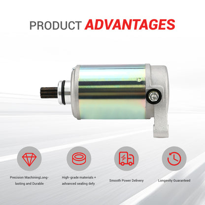 Techie TS1S8050 Starter Motor Replacement for 1UV-81800-50,1YW-81800-50,2HR-81800-51,4SH-81800-00,2HR-81800-52，SMU0065 Fit for YFM350,YFM350F,WARRIOR 350,Raptor 350,BIG BEAR 350,Kodiak 350,Kodiak 400
