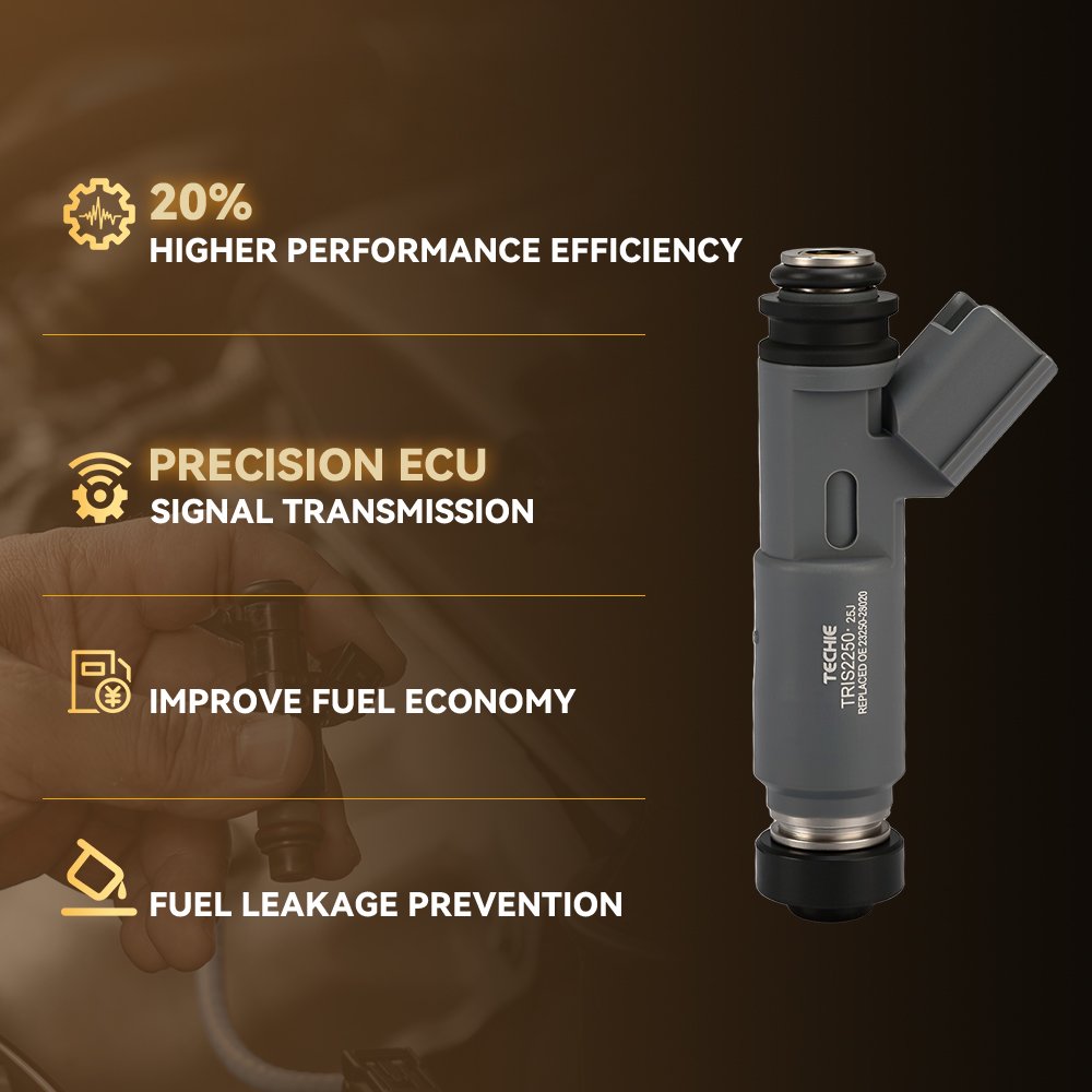 Techie 4PCS Fuel Injector 23250-0H010 Compatible with Toyota Camry 2002-2003,for Toyota Highlander Rav4 2001-2004,for Toyota Solara 2002-2003 2.0L 2.4L L4 Replacement for 23209-28020