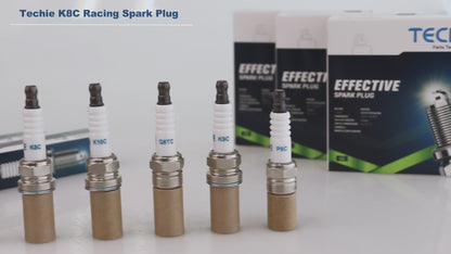 TECHIE K8C Racing Spark Plugs Replacement for NGK 4554 R5671A-8 Racing Spark Plugs,for Autolite 2614 3934 AR3934,Bosch W4C W4C1 W4CC,Champion 297,785 C61C,Denso W24ES-U Spark Plug,#2#4